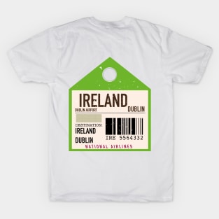 Ireland Dublin vintage style plane ticket T-Shirt